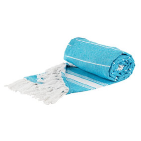 Nicola Spring - Round Turkish Cotton Beach Towel - 190cm - Light Blue