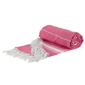 Nicola Spring - Round Turkish Cotton Beach Towel - 190cm - Pink