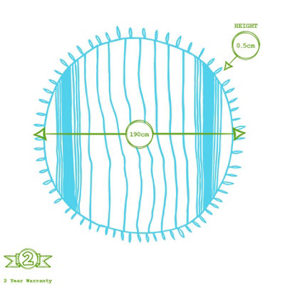 Nicola Spring - Round Turkish Cotton Beach Towels - 190cm - Light Blue - Pack of 2 - 3