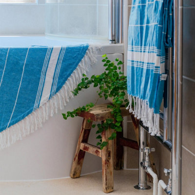 Nicola Spring - Round Turkish Cotton Beach Towels - 190cm - Light Blue - Pack of 2 - 6