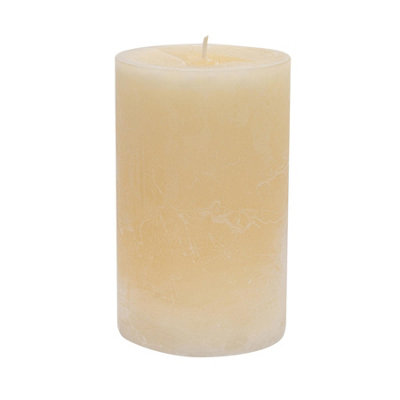 Nicola Spring - Round Vanilla Pillar Candle - 110 Hours - Cream