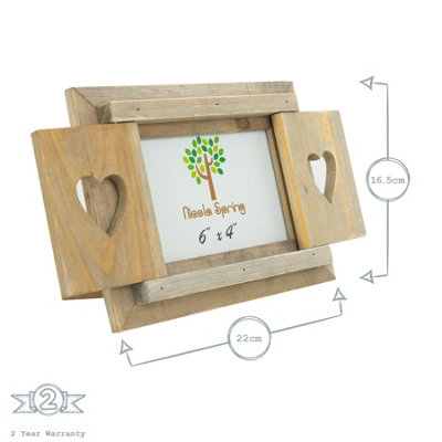 Nicola Spring Rustic Shutters Photo Frame - 6 x 4