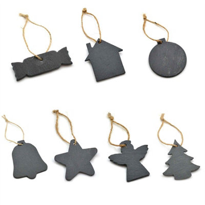 Nicola Spring - Slate Christmas Tree Decoration - 7.5 x 2.5cm - Cracker