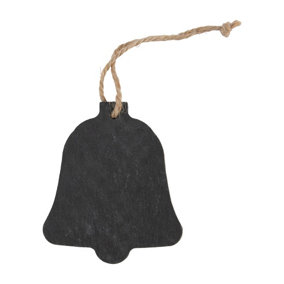 Nicola Spring - Slate Christmas Tree Decoration - 7 x 8.5cm - Bell