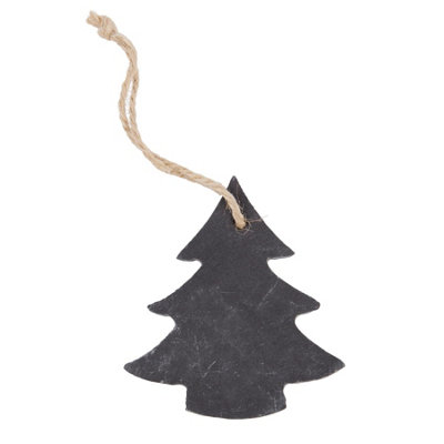 Nicola Spring - Slate Christmas Tree Decoration - 7 x 8cm - Tree