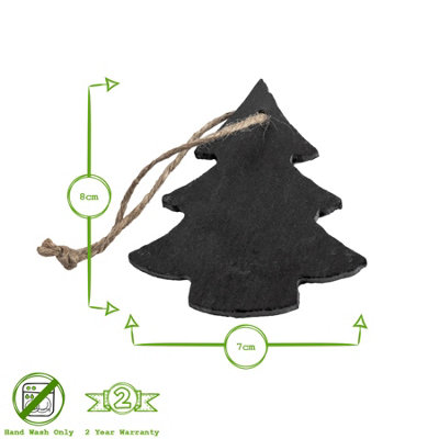 Nicola Spring - Slate Christmas Tree Decoration - 7 x 8cm - Tree - 3