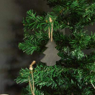 Nicola Spring - Slate Christmas Tree Decoration - 7 x 8cm - Tree - 5