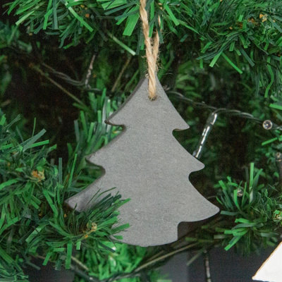 Nicola Spring - Slate Christmas Tree Decoration - 7 x 8cm - Tree - 6