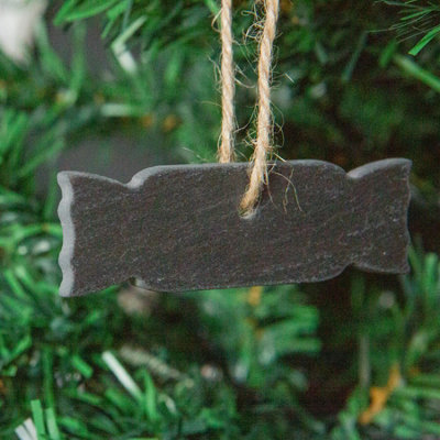 Nicola Spring - Slate Christmas Tree Decorations - 7.5 x 2.5cm - Cracker - Pack of 6 - 5