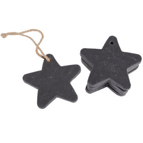 Nicola Spring - Slate Christmas Tree Decorations - 7 x 7.5cm - Star - Pack of 6