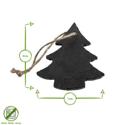 Nicola Spring Slate Christmas Tree Decorations - 7 x 8cm - Tree ...