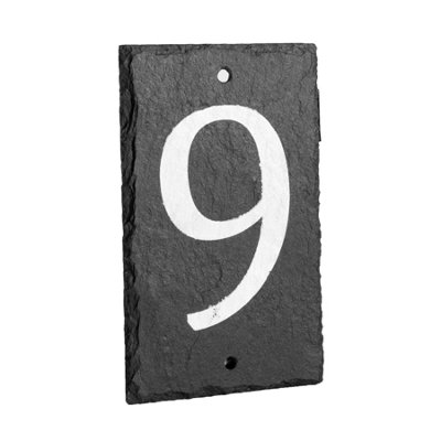 Nicola Spring Slate House Sign - 9 x 14.5cm - Number 9
