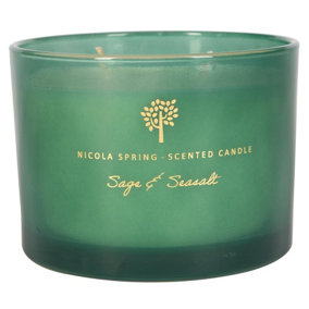 Nicola Spring - Soy Wax Scented Candle - 350g - Sage & Seasalt