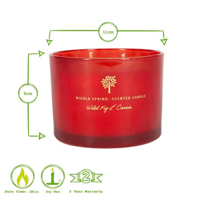 Nicola Spring - Soy Wax Scented Candle - 350g - Wild Fig & Cassis
