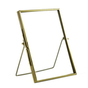 Nicola Spring Standing Metal Photo Frame - Freestanding Metallic Table Desk Picture Display - 5" x 7" - Gold