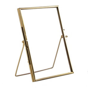 Nicola Spring Standing Metal Photo Frame - Freestanding Metallic Table Desk Picture Display - 5" x 7" - Rose Gold