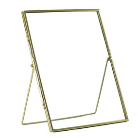 Nicola Spring Standing Metal Photo Frame - Freestanding Metallic Table Desk Picture Display - 8" x 10" - Gold