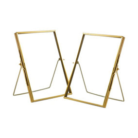 Nicola Spring - Standing Metal Photo Frames - 5" x 7" - Gold - Pack of 2