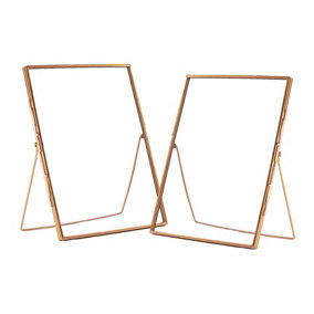 Nicola Spring - Standing Metal Photo Frames - 8" x 10" - Rose Gold - Pack of 2