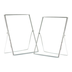 Nicola Spring - Standing Metal Photo Frames - 8" x 10" - Silver - Pack of 2
