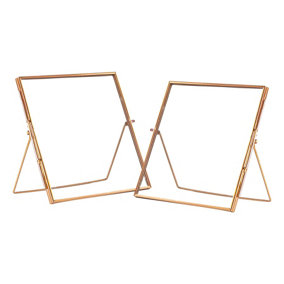 Nicola Spring - Standing Metal Photo Frames - 8" x 8" - Rose Gold - Pack of 2