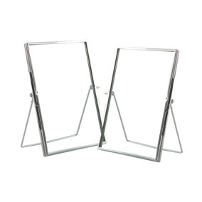 Nicola Spring - Standing Metal Photo Frames - 8" x 8" - Silver - Pack of 2