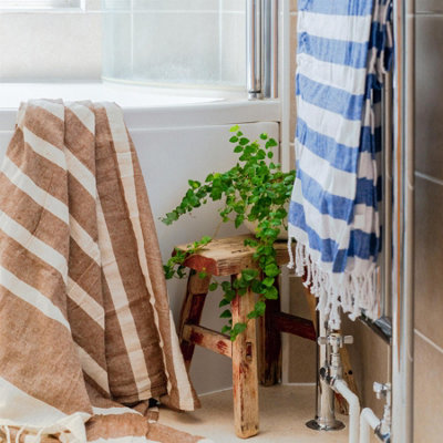 Nicola Spring Turkish Cotton Chevron Bath Towels - 172 X 90cm - Dark