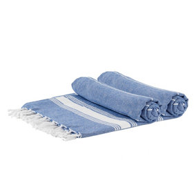 Nicola Spring - Turkish Cotton Bath Towels - 170 x 90cm - Navy - Pack of 2