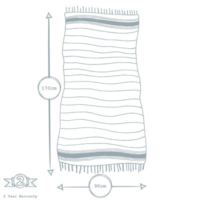 Nicola Spring - Turkish Cotton Bath Towels - 170 x 90cm - Navy/Red - Pack of 2