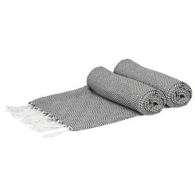 Nicola Spring Turkish Cotton Chevron Bath Towels - 172 x 90cm - Dark ...