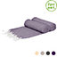 Nicola Spring - Turkish Cotton Chevron Bath Towels - 172 x 90cm - Violet - Pack of 2