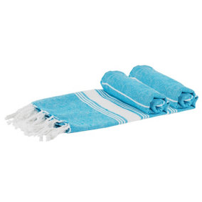 Nicola Spring - Turkish Cotton Children's Towels - 100 x 60cm - Light Blue - Pack of 2