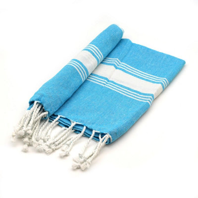 Nicola Spring - Turkish Cotton Children's Towels - 100 x 60cm - Light Blue - Pack of 2