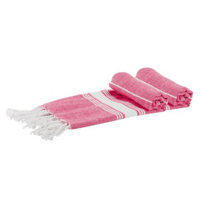 Nicola Spring - Turkish Cotton Children's Towels - 100 x 60cm - Pink - Pack of 2