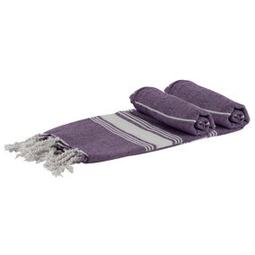 Nicola Spring - Turkish Cotton Children's Towels - 100 x 60cm - Purple - Pack of 2