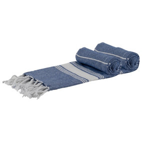 Nicola Spring - Turkish Cotton Hand Towels - 100 x 60cm - Navy - Pack of 2