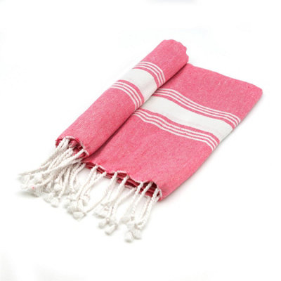 Nicola Spring - Turkish Cotton Hand Towels - 100 x 60cm - Pink - Pack of 2