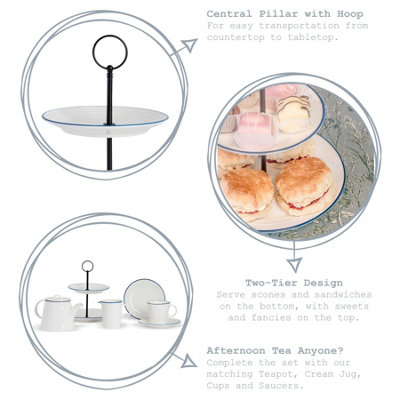 Nicola Spring - White Farmhouse Cake Stand - 21cm - 4