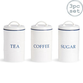 Nicola Spring - White Farmhouse Tea Coffee Sugar Set - 11cm - 3pc