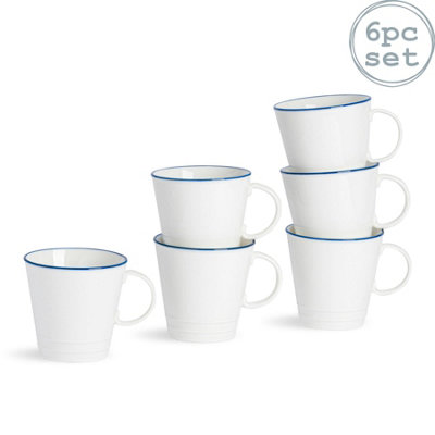 Nicola Spring - White Farmhouse Teacups - 300ml - Pack of 6