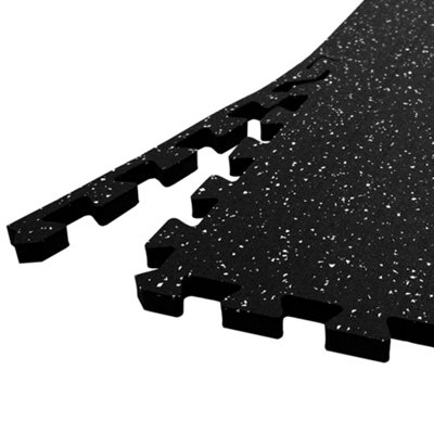 Nicoman 30x30cm 14mm Interlocking Rubber Top EVA Foam Floor Mats For Gym, Exercise Mats Reduce Noise and Impact - Pack of 4