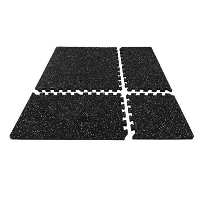 Nicoman 30x30cm 14mm Interlocking Rubber Top EVA Form Floor Mats For Gym, Exercise Mats Reduce Noise and Impact - Pack of 4
