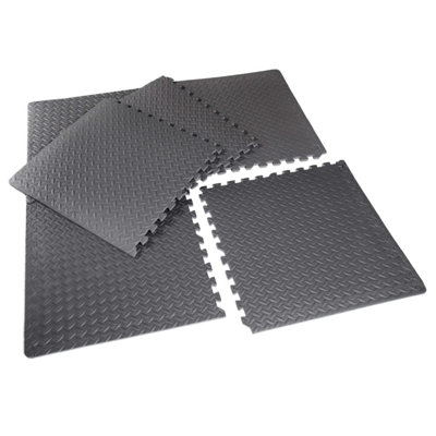 Nicoman 60x60cm Interlocking Floor Mats Exercise Mats, Gym Flooring Mat, Interlocking EVA Foam Floor Tiles Grey - 6 Tile