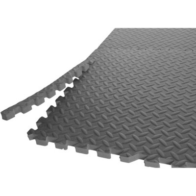 Nicoman 60x60cm Interlocking Floor Mats Exercise Mats, Gym Flooring Mat, Interlocking EVA Foam Floor Tiles Grey - 6 Tile