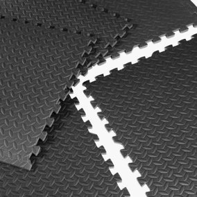 Nicoman 60x60cm Interlocking Floor Mats Exercise Mats, Gym Flooring Mat, Interlocking EVA Form Floor Tiles Black - 1 Tile