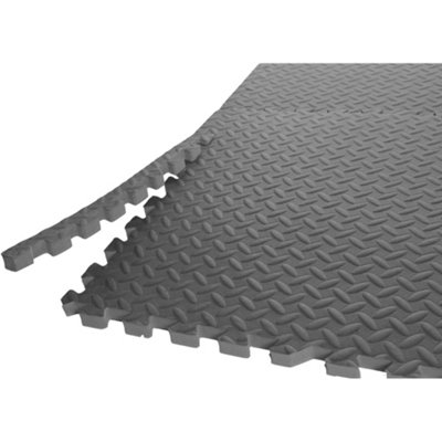 Nicoman 60x60cm Interlocking Floor Mats Exercise Mats, Gym Flooring Mat, Interlocking EVA Form Floor Tiles Grey - 1 Tile