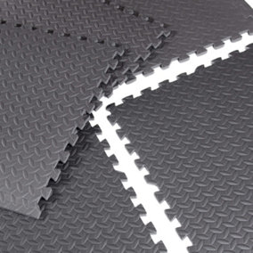 Nicoman 60x60cm Interlocking Floor Mats Exercise Mats, Gym Flooring Mat, Interlocking EVA Form Floor Tiles Grey - 18 Tile