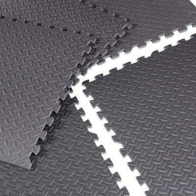 Nicoman 60x60cm Interlocking Floor Mats Exercise Mats, Gym Flooring Mat, Interlocking EVA Form Floor Tiles Grey - 6 Tile