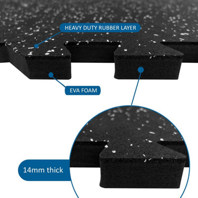 Nicoman 62x62cm 14mm Interlocking Rubber Top EVA Foam Floor Mats For ...