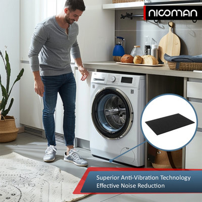 Nicoman 8mm Anti-Vibration Rubber Mat Noise Reducing for Garage Workshop Washing Machines Tumble Dryers 60cm x 60cm - 4